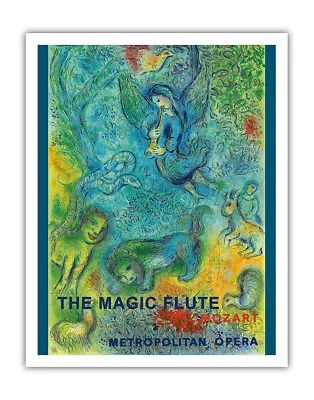 Magic Flute By Mozart - Vintage Metropolitan Opera Poster By Marc Chagall 1966 • $19.98