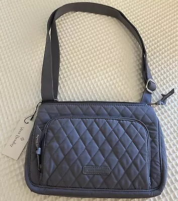 Vera Bradley Carbon Gray Microfiber RFID Little Hipster Crossbody Purse NWT • $21.19