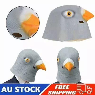 AU Pigeon Head Mask Creepy Animal Halloween Costume Theater Prop Latex Party Toy • $14.99