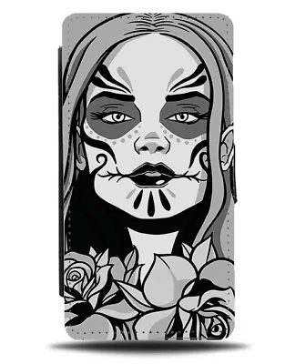 Mexican Skull Lady Model Flip Wallet Case Face Sugar Skulls Floral Tribal J746 • £19.99