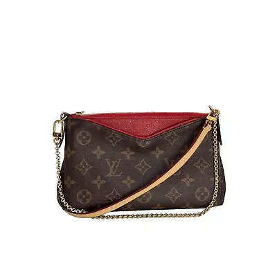 LOUIS VUITTON Pallas Monogram Clutch Cherry Crossbody Bag • $1599