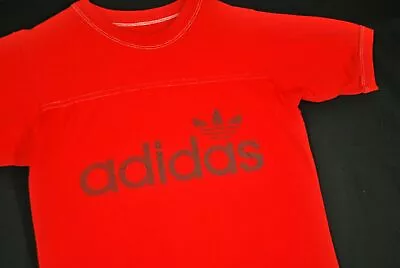 Vintage 70s Adidas Trefoil Burnt Orange T Shirt Soft Thin Hipster XS • $39.99