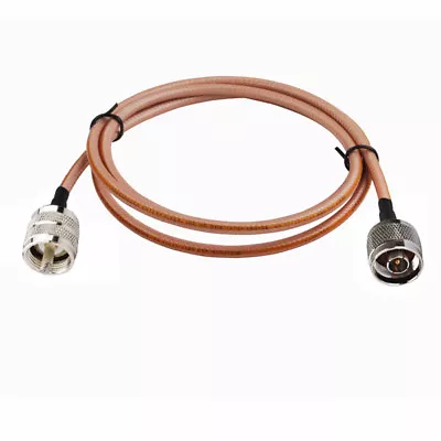 N-Type Male To UHF PL-259 Male RF Adapter Cable Pigtail Coax RG142 1.5m For WiFi • £16.99