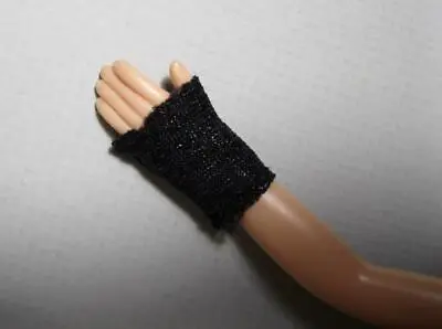 Bratz 10  Doll Clothes:    BLACK FINGERLESS Funky FAshion Madonna TEXTURED Glove • $6.99