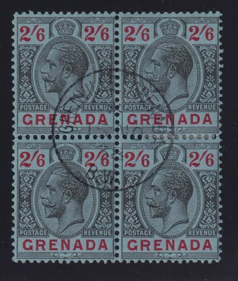 $59.99 • Buy Grenada Sc #109 (1929) 2sh6d Black & Red King George V Block W/Grenville CDS
