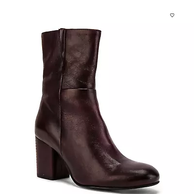 Seychelles Burgundy Ankle Boot SIZE 8 Wild Ride Bootie Leather Chunky Heel NEW • $139