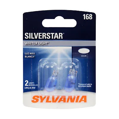 SYLVANIA - 168 SilverStar Mini Bulb - Brighter And Whiter Light (2 Bulbs) • $10.75