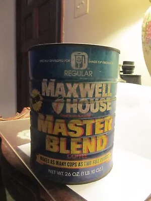 Maxwell House Coffee Master Blend Electra-Perk 26 Oz. Tin Can Vintage 1970's 80s • $12.99