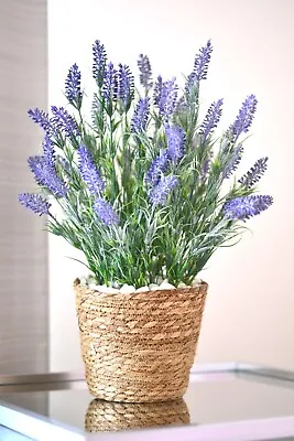 Artificial Lavender Plant In Pot Potted Flowers Fake False In/Outdoor Garden • £47