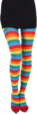 Ladies Striped Stripey Tights Cosplay Fancy Dress Up Party Punk Halloween Women • £1.99