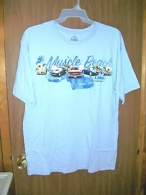 New Men's Cotton Links Muscle Beach Cars T-shirt Size Xl Cali Blue Muscle Cars • $11.95