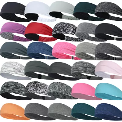 Men Women Moisture Wicking Sweatbands Headbands Elastic For Yoga Running Fitness • $7.96