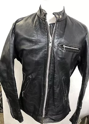 Vintage Vanson Associates Boston Men’s Cafe Racer Leather Jacket Size 42 Black • $259