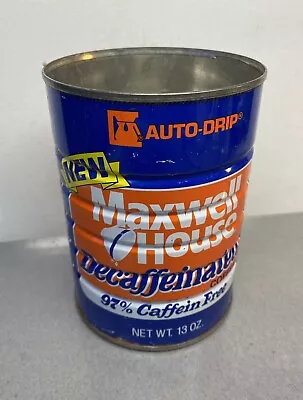 Vintage Maxwell House Decaffeinated Coffee Empty Tin Can 13 Oz No Lid • $8.75