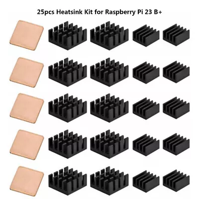 25Pc Heatsink Kit Aluminum  Copper Heat Sink For Raspberry Pi 2/3 B+ 4B Cooling • $15.08