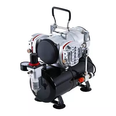 PRO Powerful Twin Cylinder Piston AIRBRUSH AIR COMPRESSOR W/ TANK Hobby T Shirt • $169.99