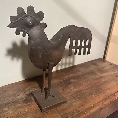 Vintage Metal Folk-art Of Chicken-rooster Nice Country Home Decor • $55