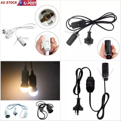 E27 E14 Cord Pendant Lamp Light Bulb 1.8M Cable Holder Socket Base With Switch • $7.58