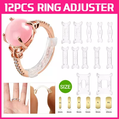 12x Invisible Tightener Ring Size Reducer Resizing Adjuster Pad Jewellery Tools • $6.88