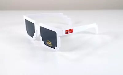 Minecraft Style Sunglasses White - Pixelated Gamer Shades • $9.99