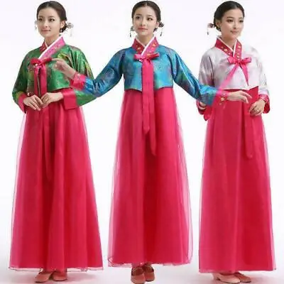 Women Korean Traditional Hanbok Gown National Dance Costume Dress 3Colors Long • $43.17