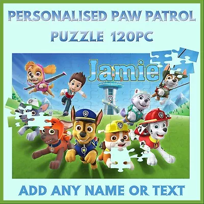 Personalised Paw Patrol Puzzle - 120pc Jigsaw - Name Gift Birthday Or Christmas • $13.50