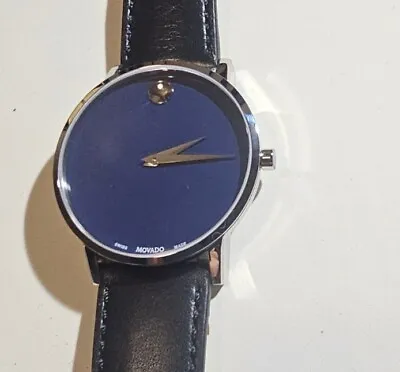 Movado Museum Watch With 40mm Classic Blue Face & Black Leather Band  • $295