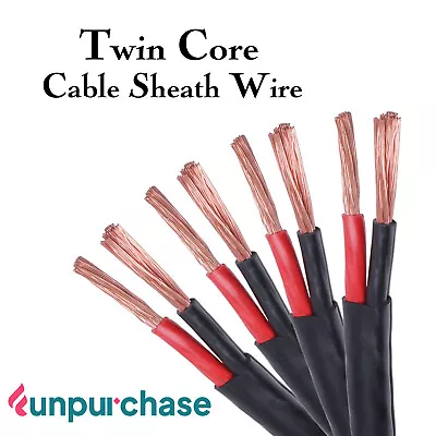 Twin Core Sheath Cable 10mm/6mm/4mm/20AWG/17AWG/13AWG Automotive Battery Wiring • $10.22