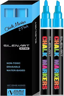 Blue Chalk Markers 2 Pack - Blue Dry Erase Markers Pen - Liquid Chalk Markers... • $10.48
