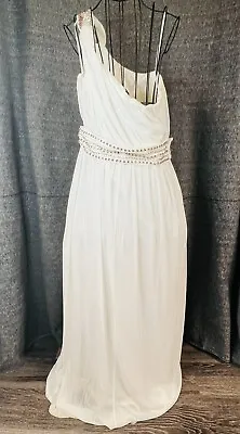 £8.86 • Buy City Triangles Prom Dress White, Size 7, RN# 75010, Please Read Description!
