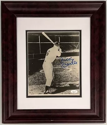 Mickey Mantle HOF Signed New York Yankees Framed 8x10 Photo AUTO JSA LOA • $283