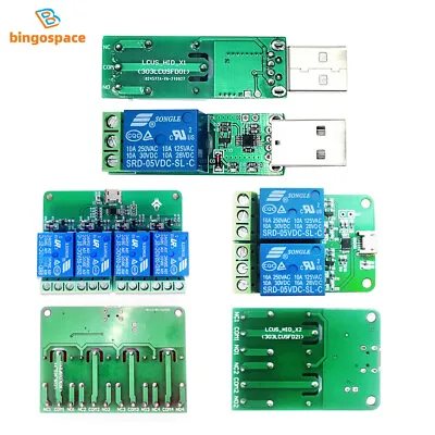 5V 1/2/4 Channel Relay Module HID Drive-free Micro USB 10A/250VAC 10A/30VDC New • $6.17