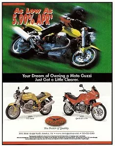 2001 Moto Guzzi V11 Sport First USA Advertisement • $9.99