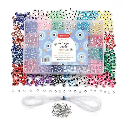 $15.95 • Buy Incraftables Evil Eye Beads For Jewelry Making (24 Colors).