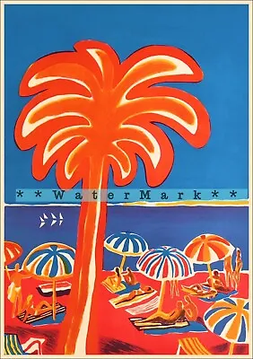 French Riviera Mid Century Modern Art Vintage Poster Print Retro 1990s • $27.45