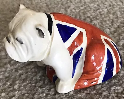 Vintage Royal Doulton English Bulldog Draped In Union Jack Flag 2.5 Inch Tall • $52