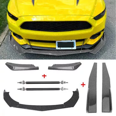 For FORD Mustang GT Carbon Fiber Spoiler Splitter Body Kit+Side Skirt+Rear Lip • $66.49