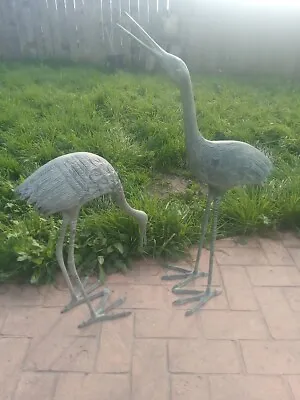 Stately Garden Cranes Set Of 2 Sculptures 33 Inches Tall • £771.36