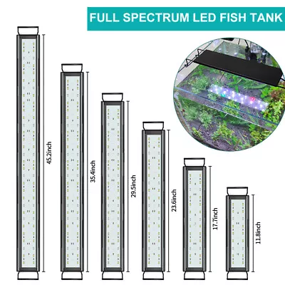 New! Aquarium Fish Tank LED Light Over-Head Full Spectrum Lighting All-Day Mode • £28.99