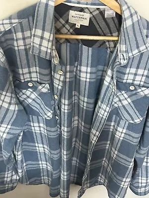 Quiksilver Waterman Flannel Shirt Men’s XL Blue Plaid • $44