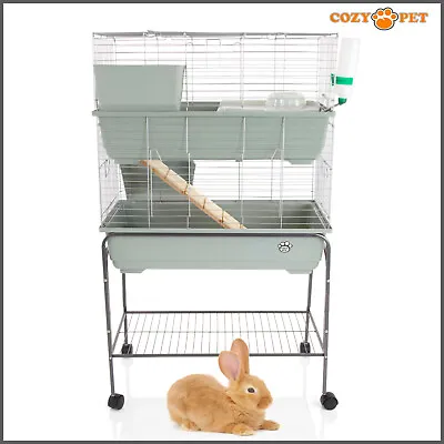 Rabbit / Guinea Pig 2-Tier Cage By Cozy Pet 80cm Inc Stand Rat Chinchilla Hutch • £101.99