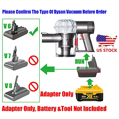 $19.99 • Buy 1x Adapter Use For DeWalt 20v MAX XR Li-Ion Battery To Dyson V6 Vacuum W/BMS