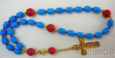 Anglican Episcopal Rosary Turquoise & Coral Beads W Vermeil Cross & Parts • $147.84