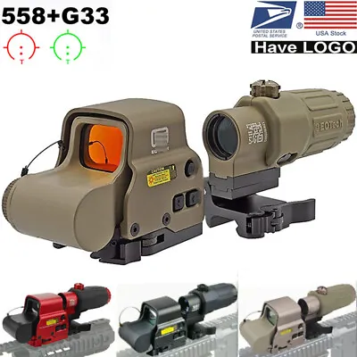 HHS 558 Sight Red Green Dot G33 Magnifier With Holographic Airsoft Hunting Scope • $129.50