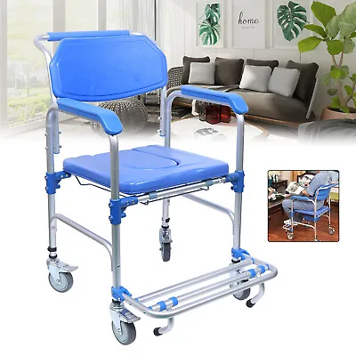 350LBS Commode Wheelchair Assist Mobility Medical Transport Rolling Shower Chair • $175