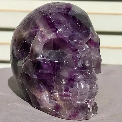 2.25lb  Natural Colour Fluorite Skull Quartz Crystal Carved Skull Reiki Healing • $0.99