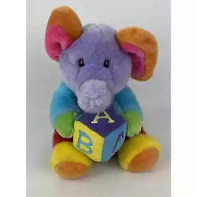 Aurora Baby Elephant Plush Color Block Sings ABC's Musical Stuffed Animal Toy • $23.99