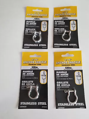 4 PC New 3/16  Anchor Marine Shackles Stainless Steel SWL 530 LBS • $9.99