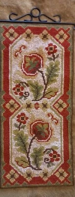 £15 • Buy Vintage Bell Pull, Brass Needlepoint Wall Hanging