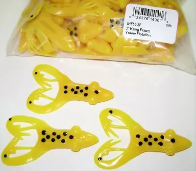 50 Mister Twister 3 Inch Hawg Frawg Lures Frogs Bass Pike Yellow Color • $13.99